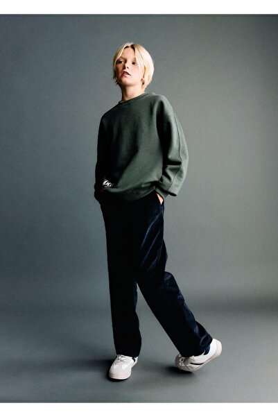 MANGO Kids Düz kesim fitilli kadife pantolon