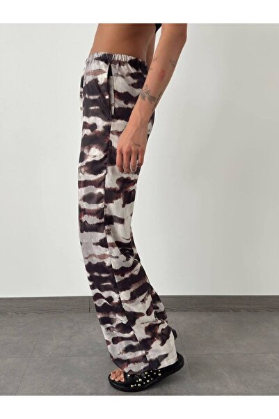 İLKCET MODA Satin Patterned Women's Trousers