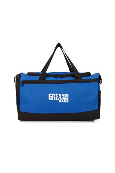 GreandBags Unisex Mavi Ayakkabı Bölmeli Spor Çantası Gym Fitness Çantası Seyahat Çantası
