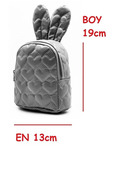 Genel Markalar Tavşan Kulak Kalp'li Kız Çocuk Çantası Kreş Boy