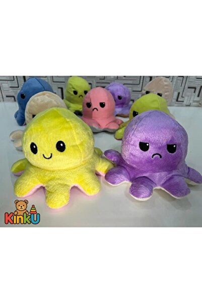 Mode Shifter Double Face Cute Vibrant Colors Plush Octopus Pillow & Sleeping Friend & Toy