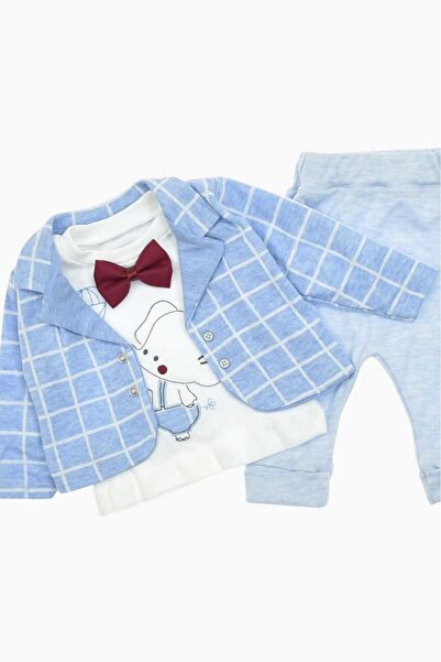 dinamik çocuk طقم أطفال حديثي الولادة مكون من 3 قطع مع ربطة عنق وسترة مربعة و...