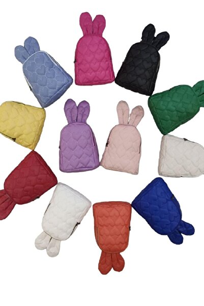 Genel Markalar Tavşan Kulak Kalp'li Kız Çocuk Çantası Kreş Boy