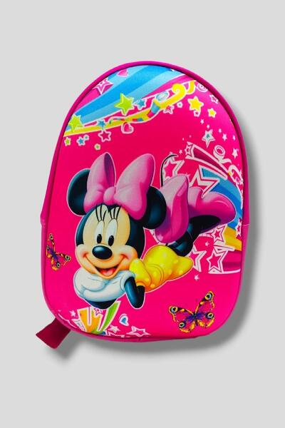 dinamik çocuk Anaokulu Çocuk Sırt Çantası Minnie Mouse Karakter 3-6 Yaş 5d Kabartmalı Eva Kumaş Okul Çantası