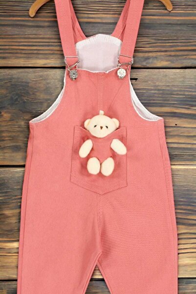 dinamik çocuk Girl/Boy Colorful Salopet with Teddy Bear Unisex Jumpsuit Lycra Flexible Fabric Adjustable Strap