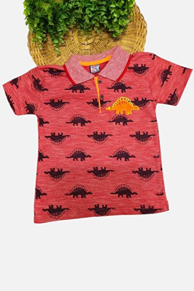 dinamik çocuk Дитяче поло з коміром динозавра з коротким рукавом з коротким р...