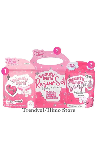 You Glow babe مجموعة بيوتي وايت لتجديد البشرة، كبسولات وصابون