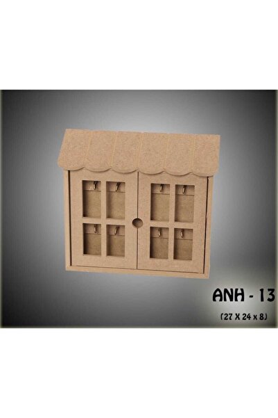 Home Ahşap Boyanabilir Dekoratif İki Kapaklı Anahtarlık