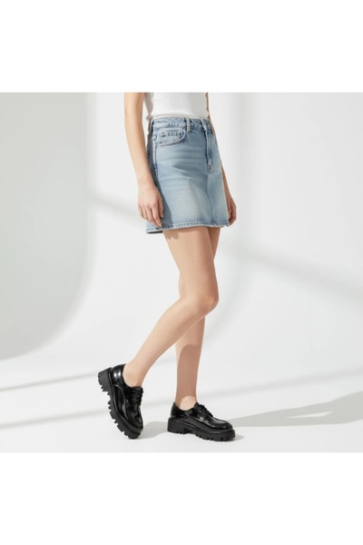 v.s.h velvet Kadın Rugan Bağcıklı Loafer Günlük Rahat Ayakkabı