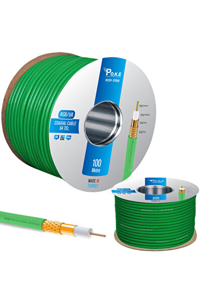 Genel Markalar Dış Mekan 100 Metre Anten Kablosu Gold Rg6/u4 64tel 1.02 100mt