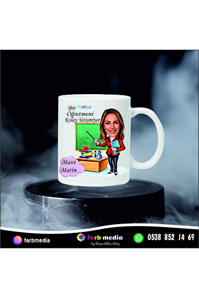 FARB MEDİA KİŞİYE ÖZEL KARİKATÜR ÖĞRETMEN KUPA BARDAK