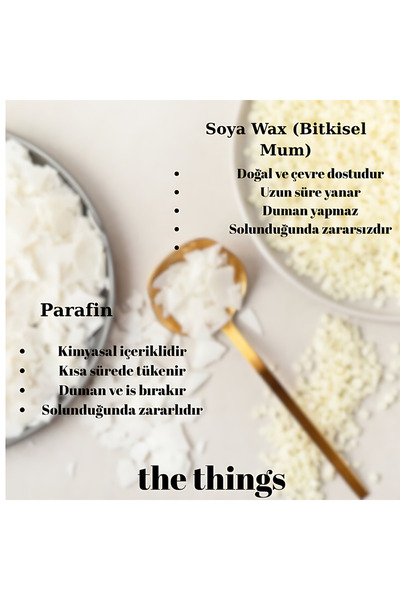 the things home El Yapımı Soya Wax Gül Mum – 20 cm Beton Kase, Doğal, Dekoratif ve Kokulu Mum