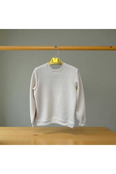 beranka Unisex 3 İplik Şardonlu İçi Polarlı Relax Fit Kalıp Premium Kumaş Bej...