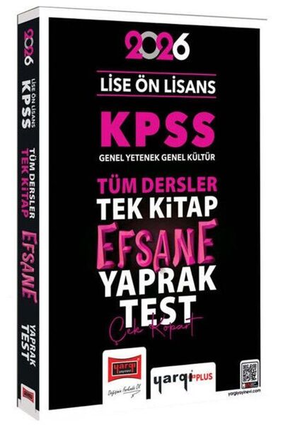 Yargı Yayınları Yargı 2026 KPSS Lise Ön Lisans Efsane Yaprak Test Yargı Yayın...