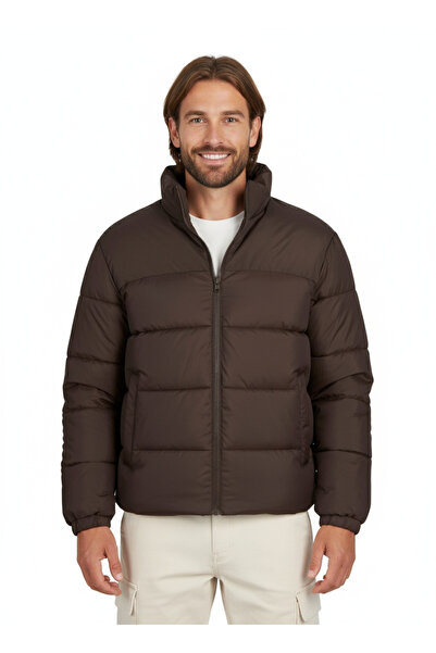 Jack & Jones J&J Чоловічий MOON Непромокаючий надувний пуховик Mulch Coffee