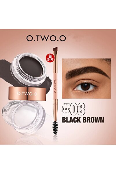 o.two.o كريم وجل الحواجب 2 في 1 (اللون رقم 3- أسود بني)