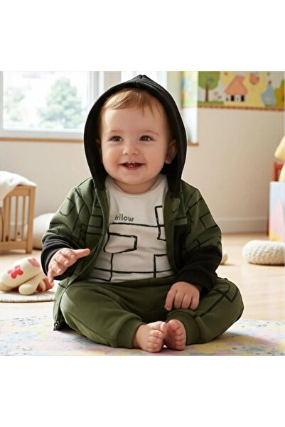 Necix's Hooded Zipper Detailed Fleece-Lined Winter Set