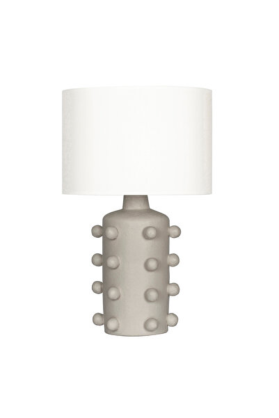 MOENAStudio Valencia Ceramic Stone Color Lampshade - Cream Headboard