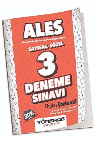 Yönerge Yayınları SÜPER FİYAT - Yönerge ALES 3 Deneme Çözümlü