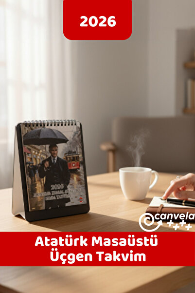 İstisna Atatürk Masaüstü Takvimi Spiralli Üçgen Takvim