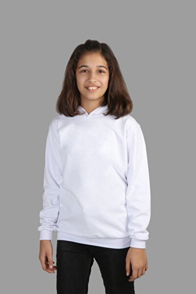 Raf Coll Hanorac alb cu glugă pentru copii