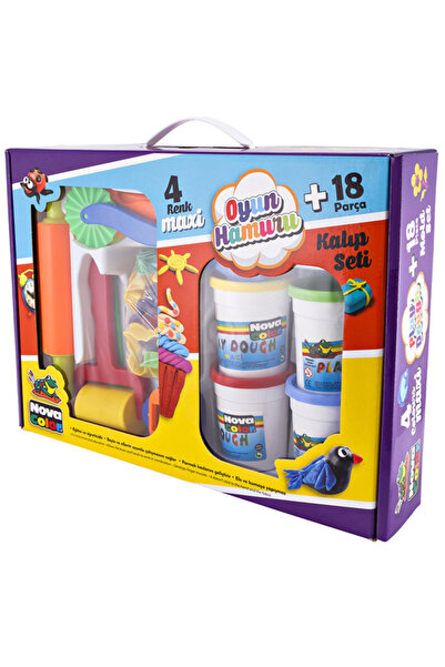 Nova Color Play Dough Set 18 Pieces 1 Pack Play Dough Roller Mold Injector Set Preschool Daycare Kindergarten