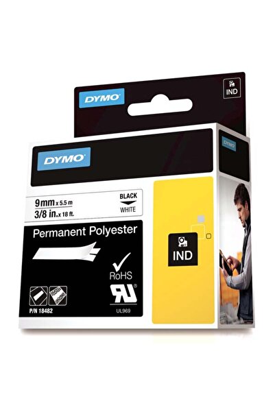 Dymo شريط رينوبرو ستايلد بوليستر 9 مم × 5.5 م أبيض/أسود 18482