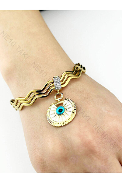 Neon Takı by Atalay سحر، لسوار أجدا، حجر زركون، غير قابل للتشوه، عين، سوار غير متضمن، لون ذهبي، موديل8