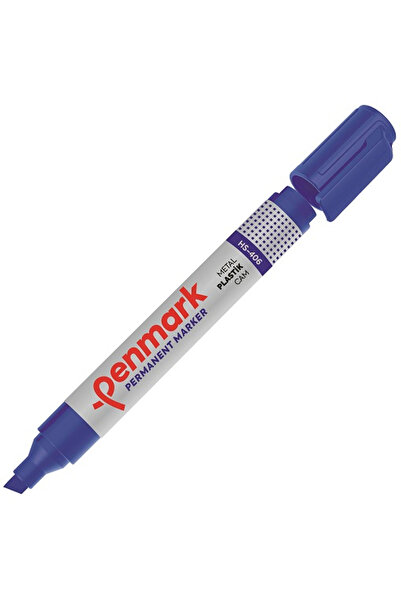 penmark Permanent Marker Kesik Uç Mavi (12 adet) HS 406 02