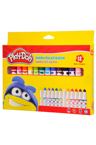 Play Doh Play-Doh Keçeli Boya Kalemi Jumbo 12 Renk PLAY-KE010