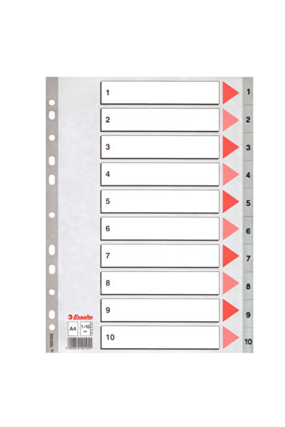 Esselte A4 Plastic Separator - Number 1-10, Model100105