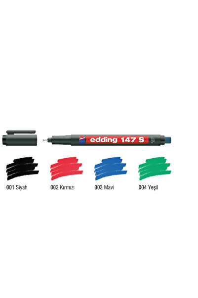 Edding Asetat Kalemi(10 adet) Permanent S Seri 0.3 MM Kırmızı 147 S