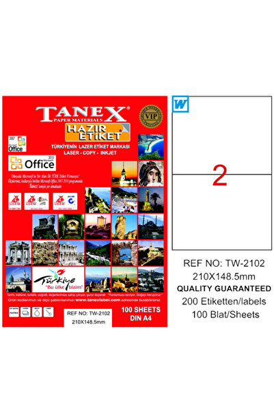 Tanex Laserska etiketa 100 YP 210x148.5 Laser-Copy-Inkjet TW-2102