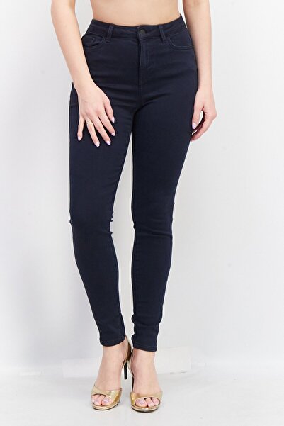 Esprit Women Skinny Fit Plain Stretchable 30 Length Chino Pants, Navy