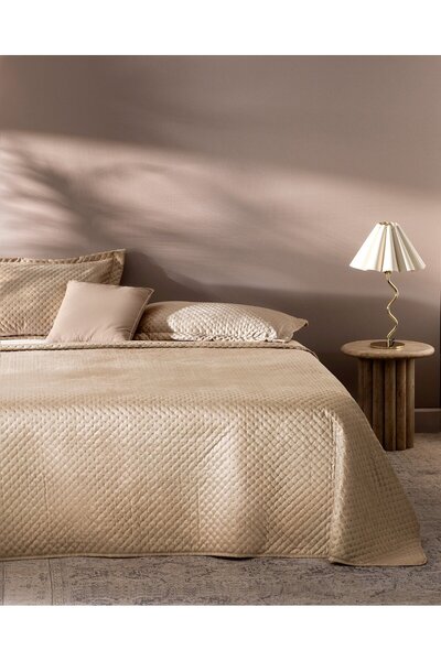 Madame Coco Boulogne Einzel-Tagesdecke aus Samt