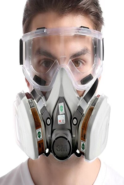 3M 6300 Yarım Yüz Gaz Maskesi GÖZLÜK TAKIMI Gaz ve Buhar Filtresi