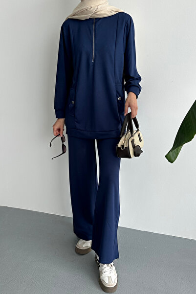 Feela Moda Жіночий модальний трикотаж Oversize Металева блискавка Хіджаб Туніка Комплект 2021