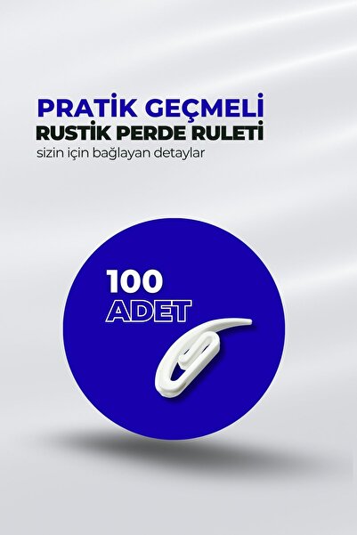 Kornişsan 100 Adet Pratik Geçmeli Perde Ruleti Rustik, Tül Perde Aksesuarı