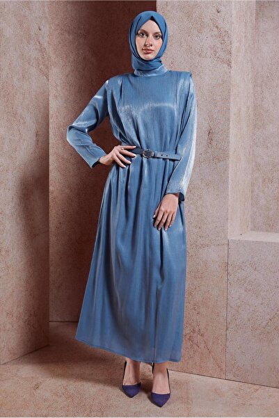 Alvina 44576 Model Rochie Hijab cu centura