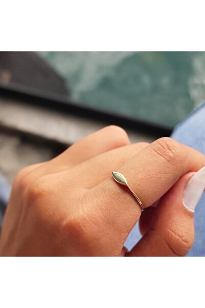 FasekGold Mekik Taşsız Şans Totemi Minimal 925 Ayar Eklem Yüzüğü-Taşsız Minim...
