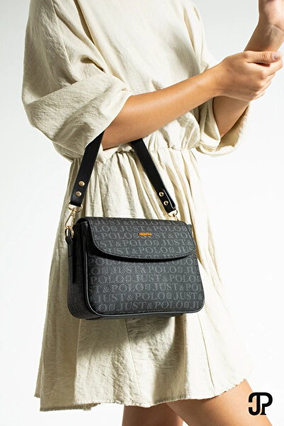 Just Polo Stone 2 Compartment Shoulder Bag Monogram 2197mh