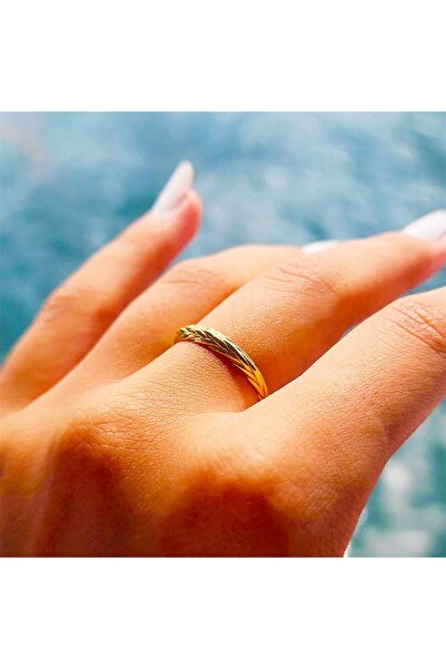 FasekGold Örgü Desenli Gümüş Yüzük-Örgü Desenli Alyans-Taşsız Gümüş Yüzük