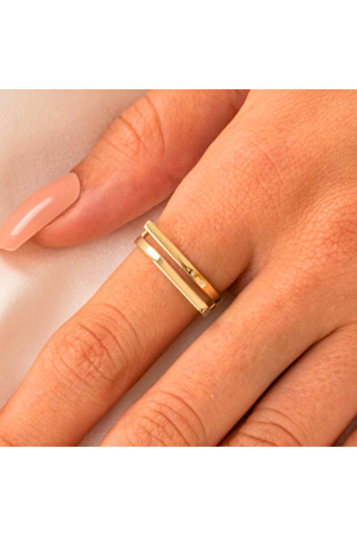 FasekGold Taşsız Altın Yüzük - 14 Ayar Altın Fantazi Yüzük - Hediyelik, Doğum...