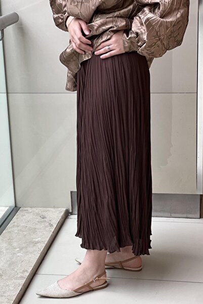 sentez giyim Sentez Şifon Kırıştırma Etek