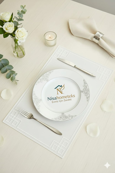 Nisahometeks 6 Pieces Rectangular Embroidered Linen American Tablecloth - Linen Supla