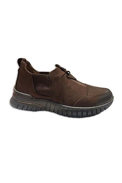 ayaktrendi Women's leather nubuck casual shoes 1453 - brown - 40