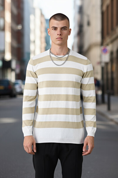 İLKCET MODA Πλεκτό φούτερ με χοντρές ρίγες