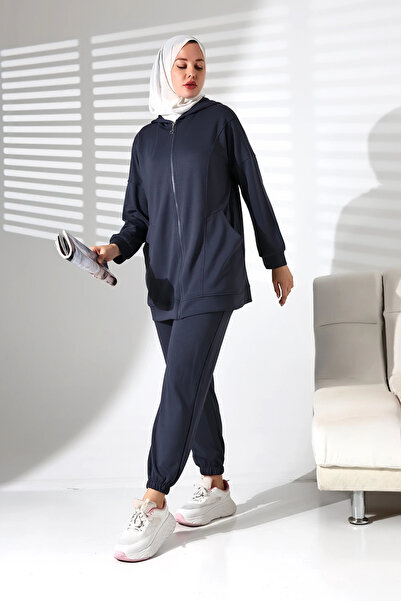 Mihran Butik Women's Seasonal Bottom and Top Comfortable Smoked Sports Hijab Suit