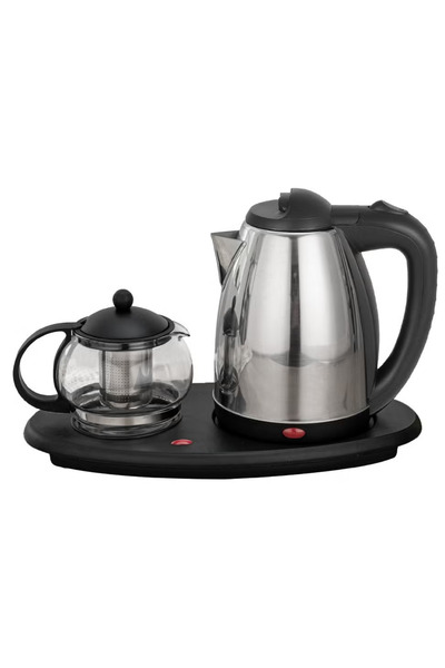 SLIVERS CRIEST 2 in 1 Hotel Kettle Set The kettle is made of stainless steel, the jug is made of breakable