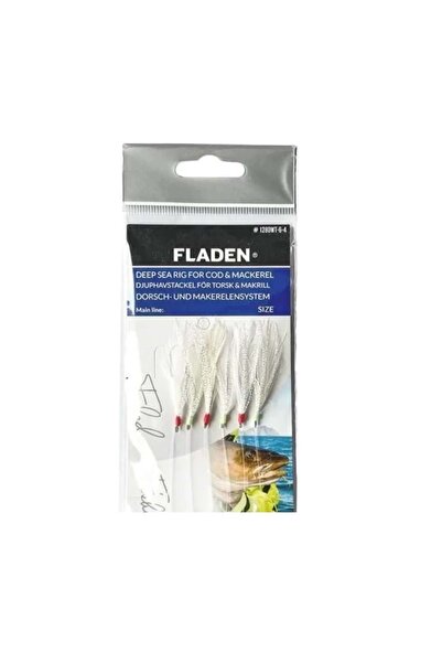 FLADEN F1280W-6-1-2 Fladen Sabiki Beyaz Tüylü 2 Numara 6 Kancalı Palamut Çapa...